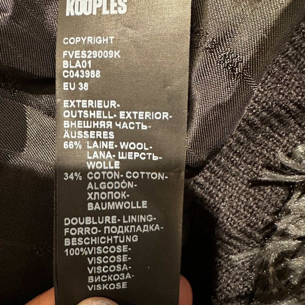 The Kooples Cropped Black Jacket - Size 2 / EU Size 38 - Picture 5 of 5